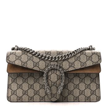 GUCCI GG Supreme Monogram Suede Crystal Small Dionysus 